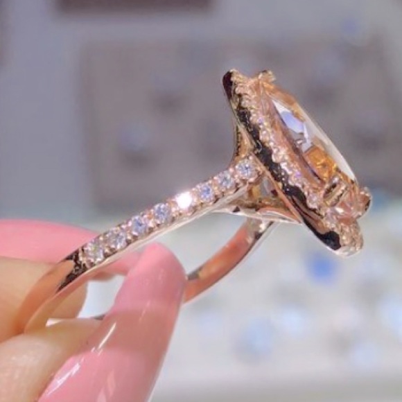 🆕GORGEOUS! 14K Rose Gold 2.5Ct Morganite Ring - Picture 6 of 8